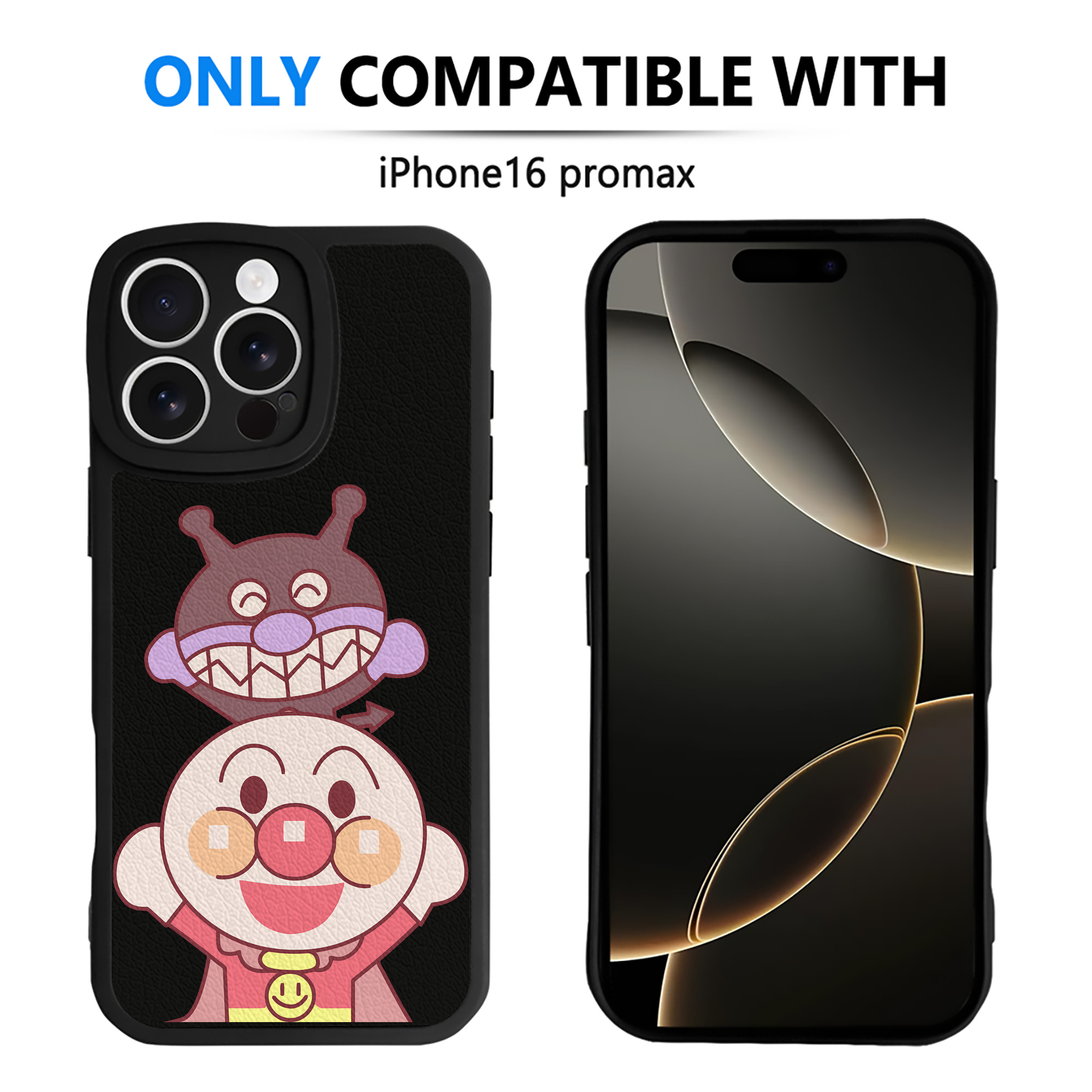 （画像用） アンパンマン Anpanman 【iPhone 16シリーズ対応】シリコンスマホケース（レザー調） 材質：シリコン